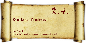 Kustos Andrea névjegykártya