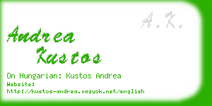 andrea kustos business card